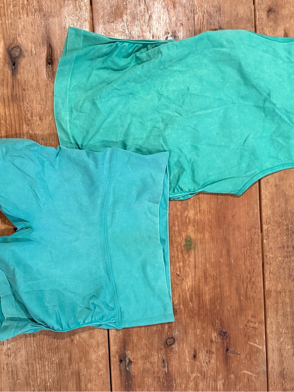JoyLab Teal Green Seamless Tank Top & Biker Shorts Matching Workout Set
